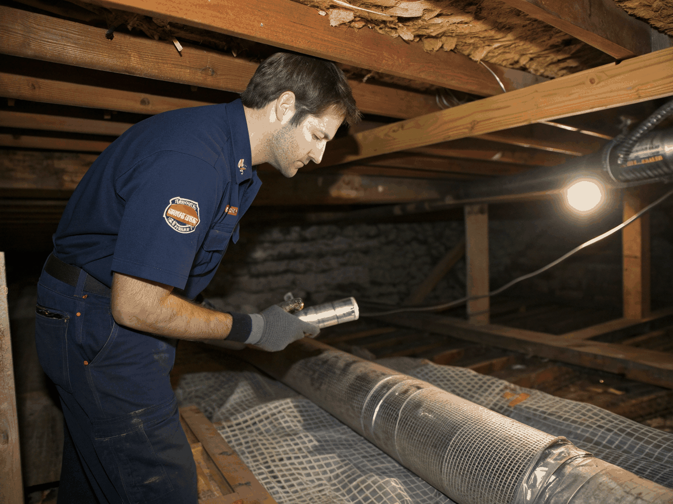 Professional crawl space inspector